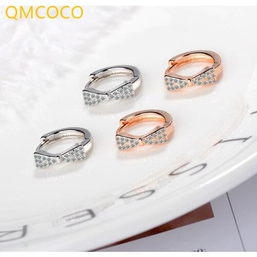 QMCOCO 925 Silver Summer Simple Fashion Bowknot Zircon Ear-Clip Earrings Korean Version Women Sweet Party Jewelry Accessories