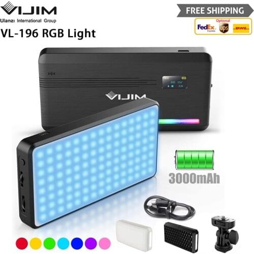 VIJIM VL196 RGB LED Video Light 2500K 9000K Dimmable Fill Light Smartphone DSLR Camera Vlog Light Lamp Photography Lighting