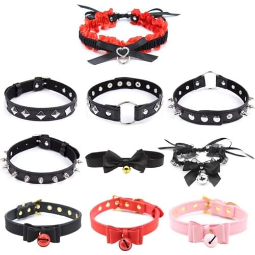 Adult Sex Products SM Sex Toys bdsm Women Gothic Collar Spike Rivet Buckle Collar Neck Ring Punk Style BDSM Bondage Roleplay