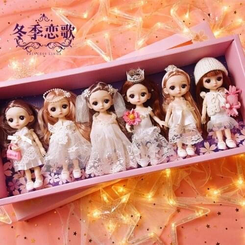 16cm Doll Dress Up Joint Girl Toy Doll Bjd Doll Set Bjd Doll Full Set