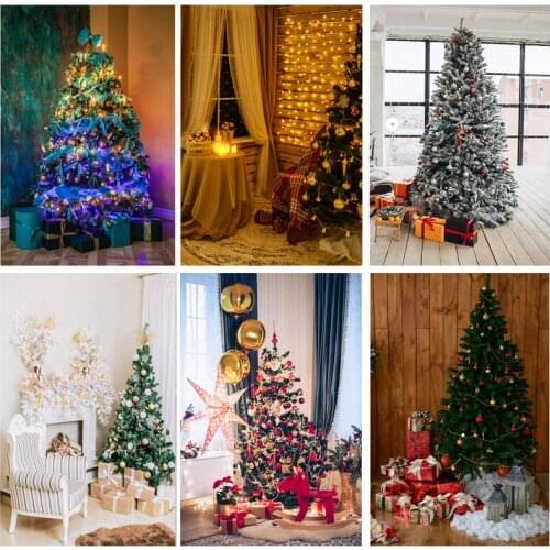 SHUOZHIKE Christmas Indoor Theme Photography Background Christmas tree Children Backdrops For Photo Studio Props 21524 JPW-03