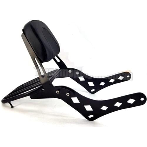 Backrest Sissy Bar Luggage Rack Cushion Pad For Honda Rebel 300 500 CMX300 CMX500 Black (NEW)