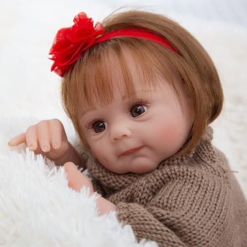 Super Soft 50 cm GIrl Doll Reborn Baby Rooted Fiber Hair Silicone Cloth Body Bebe Reborn Toys Kid Childrens Day Gifts