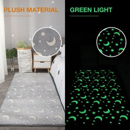 Luminous Carpets for Living Room Fluffy Area Rugs Cute Floor Mat Soft Fur Rugs for Bedroom Glow In Night Bedside Rug alfombras