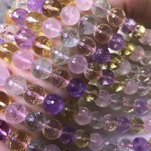 Loose beads CITRINE/ROSE QUARTZ/AMETHYST/WHITE ROUND faceted 10MM for DIY jewelry making FPPJ wholesale nature