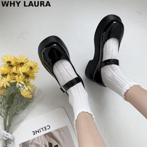 Shoes Lolita shoes women Japanese style round toe shoes women retro girls high heels platform shoes college students