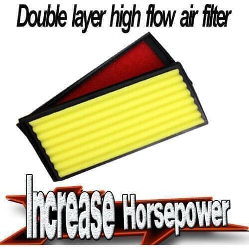 High flow air filters designed to improve engine performance Designed to increase horsepower, torque, and acceleration Excellent
