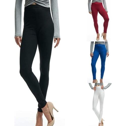 Women Leggings Black/ Wine Red High Waist Leggings Elasticity Casual Solid Color Leggings for Feminina Women Pants Polyester