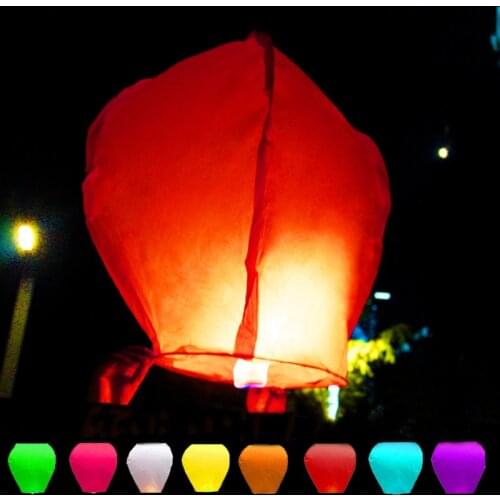 1/2 pcs Chinese Paper Sky Flying Wishing Lanterns Fly Candle Lamps Wishing Light Christmas Party Wedding Festival Decoration