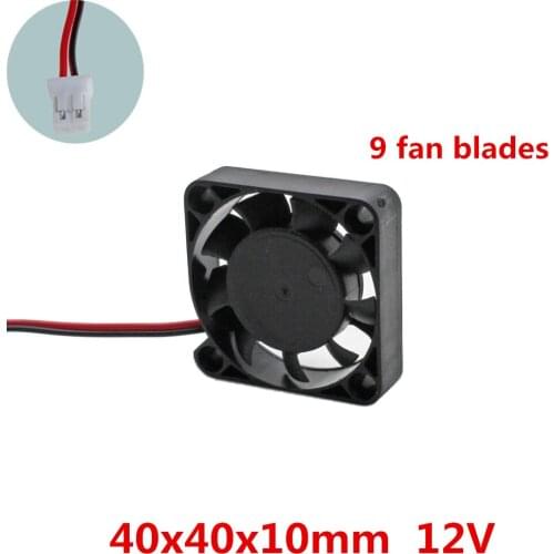 10pcs/lot 40x40x10mm 4010 fans 9 fan blade DC 12V Brushless Fans cooling Fan radiator
