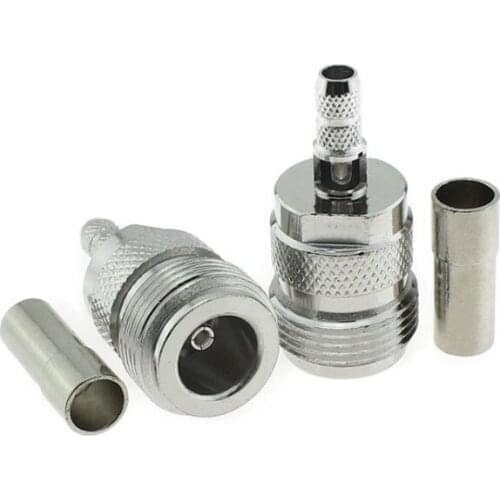 10pcs N Female jack Crimp RG58 RG142 RG400 LMR195 Cable RF Connector Adapters