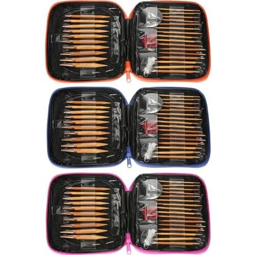 13 Sizes Changeable Aluminium Circular Kntting Needle Ring Set Crochet Yarn household Sewing Knitting Needles Hooks With Bags