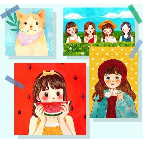 18pcs Cute funny girl Stickers Crafts And Scrapbooking stickers book Student label Decorative sticker kids toys