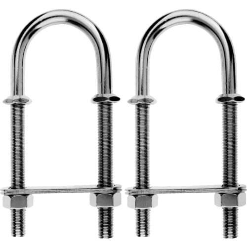 2pcs 304 Stainless Steel Bow Stern Eye U Bolt Boat Marine U Screw M12