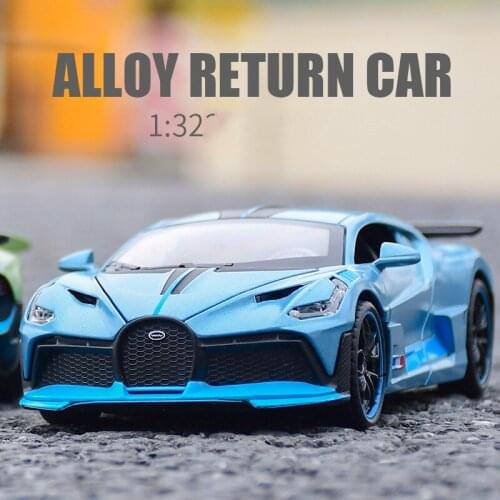 2020 new 1/32 Alloy Bugatti DIVO Super Sports Car Model Toy Die Cast Pull Back Sound Light Toys Vehicle For Children Kids Gift