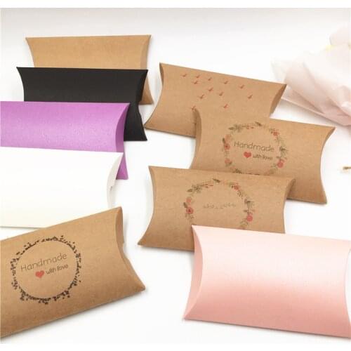 50Pcs Colorful Kraft Paper Box Used for Carrying Small Jewelry Candy Wedding Favors Christmas Supplies Paper Gift Bag Box