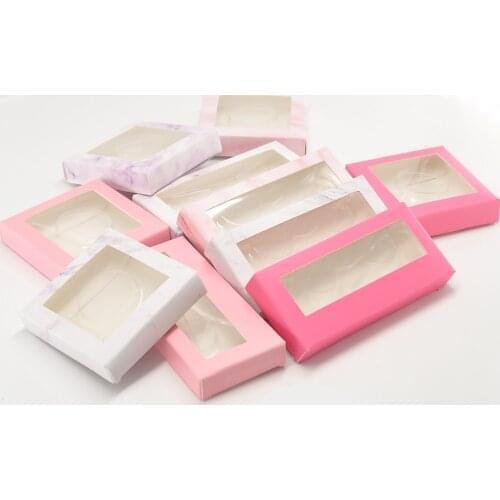500pcs/pack custom paper lash boxes packaging eyelash box with logo faux cils 25mm mink eyelashes cilios square case bulk vendor