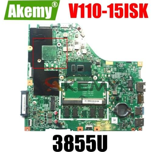 Akemy 15277-1N 448.08B01.001N For Lenovo V110-15ISK V110-15 Notebook Motherboard CPU 3855U 100% Test Work