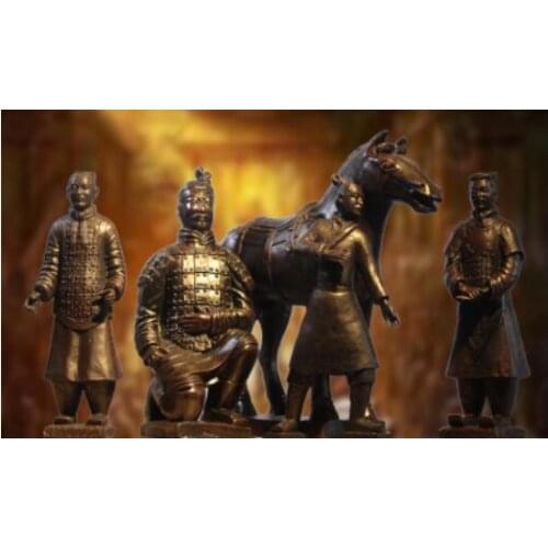 Terra-cotta Warriors large sculpture warriors armor armor display a piece of art figure theme restaurant figure Sculpture statue