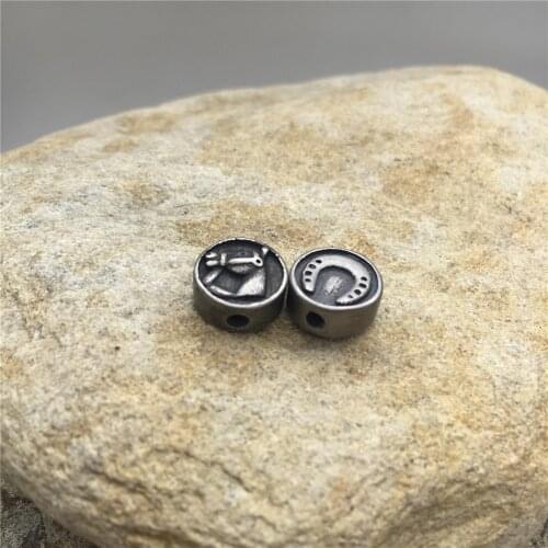 2mm Small Hole 316l Stainless Steel Vintage Horse/Horse Shoes Bead Fit Original Charm Bracelet DIY Jewelry Making