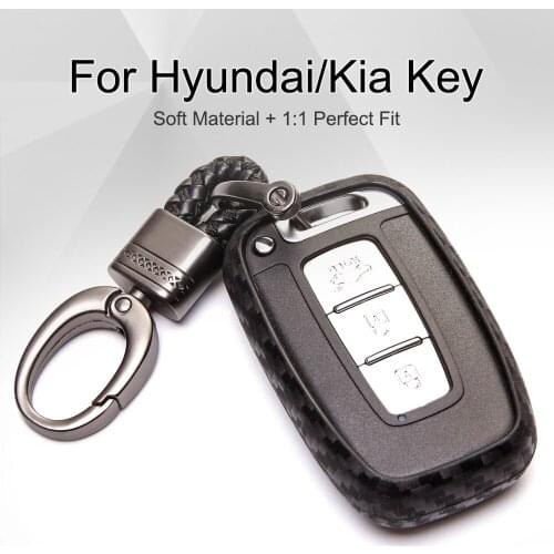 For Hyundai Carbon Fiber Pattern Car Key Cover Case For Hyundai ix35 Genesis Veloster SR Tucson Sonata Elantra i30 Solaries HB20