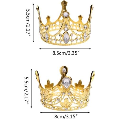 D7WF Baby Crystal Rhinestone Crown Mini Tiara Wedding Jewelry Newborn Infants Birthday Party Decoration Hair Accessories Props