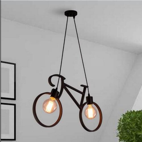Children toy pendant lights creative bike art restaurant art bedroom fashion bar clothing store white black pendant lamps ZA