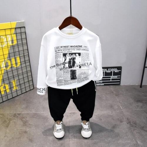 Kids Clothes Fashion Sport Suit Autumn New Children Poster letter printing boys top T-shirt pnts Toddler Baby Boys Clothing Set