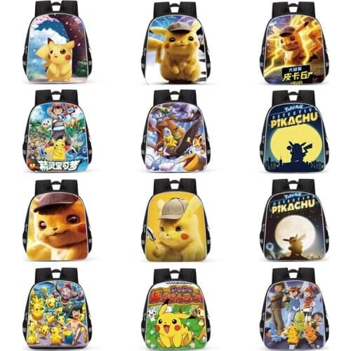 Pokemon Cartoons Anime Figure Pikachu Childrens School Backpack Kids Pokemon School Bags Design 3D Backpack Custom Toy Gift