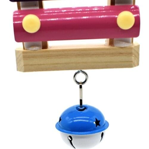 Pet Birds Parrots Macaw Colorful Wood Xylophone Toy Hens Ducks Stand Swing Chicken Coop Pecking Toys