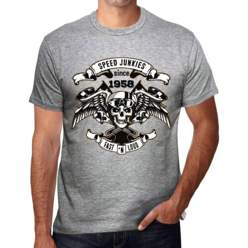 3D Printed Short Sleeve T Shirt MenS Tops Speed Junkies Since 1958 Uomo Maglietta Grigio Regalo Di Compleannosuperman T Shirt