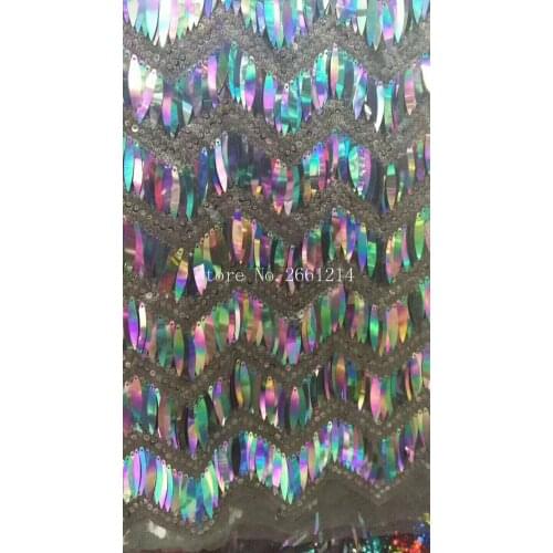 Good quality french net lace fabric BZL-42906 white African lace embroidery fabric with sequins