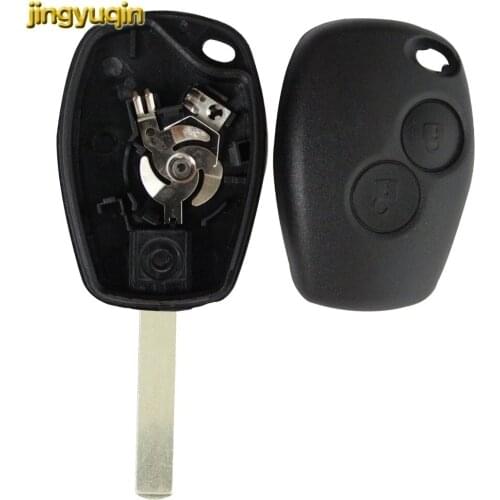 Jingyuqin 10pieces/lot 2 Button Key Fob Remote Shell Case Uncut Blade For Renault Duster Modus Clio 3 Twingo DACIA Logan Sandero