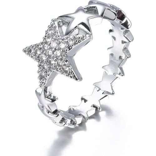 Bettyue New Personality Star Appearance Round Ring Three Color With Tiny Zirconia Fashion Jewelry For Female Shiny Gift