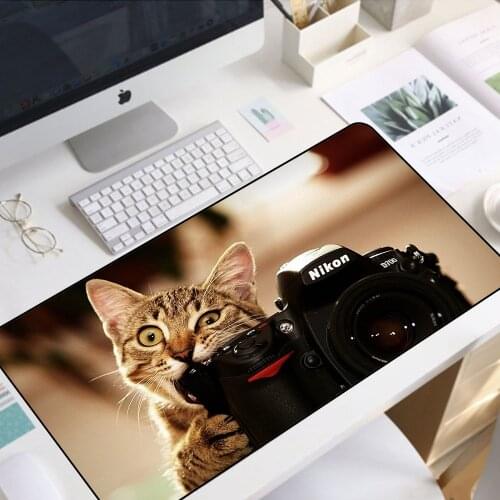Cute Cat Rgb Mouse Pad Xxl Office Notebook Game Player Desk Mat Rubber Led Luminous Gaming Carpet Keyboard Kawaii Mousepad Xxxl
