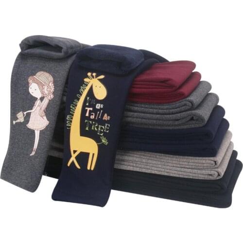 Baby girls leggings 3-13T kids winter velvet warm pants girls cotton casual pants children cartoon leggings pencil pant trousers