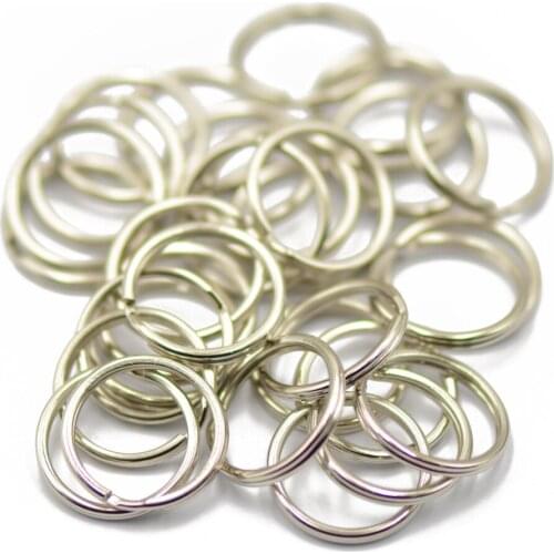 MagiDeal 50pcs Silver Split Key Rings 15mm Stainless Steel Car Flat Circle High quanlity