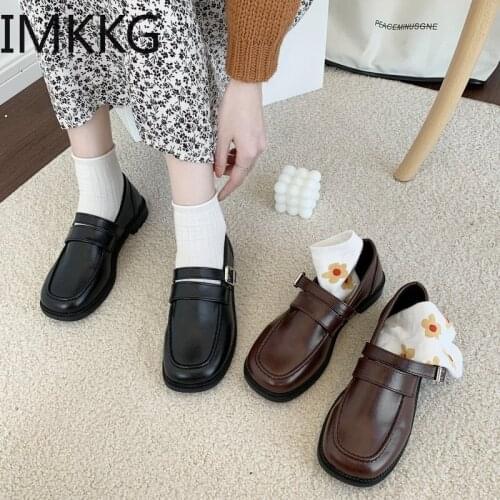Sweet fashon Shoes comfortable Low Heel shoes Round Head Black thick heels Shoes girl Casual shoes 2020