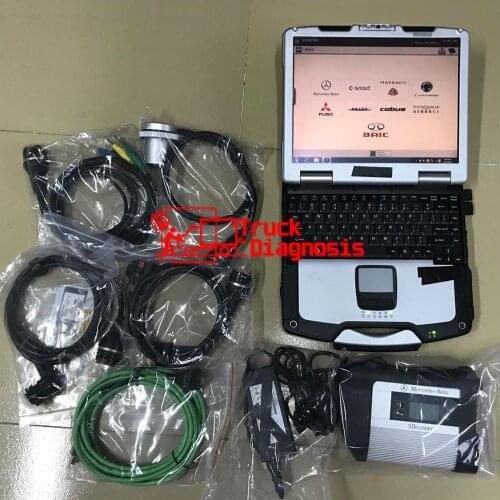 MB Star C4 Car Truck Star Diagnosis Multiplexer SD Connect C4 with Laptop CF52 Ready to work