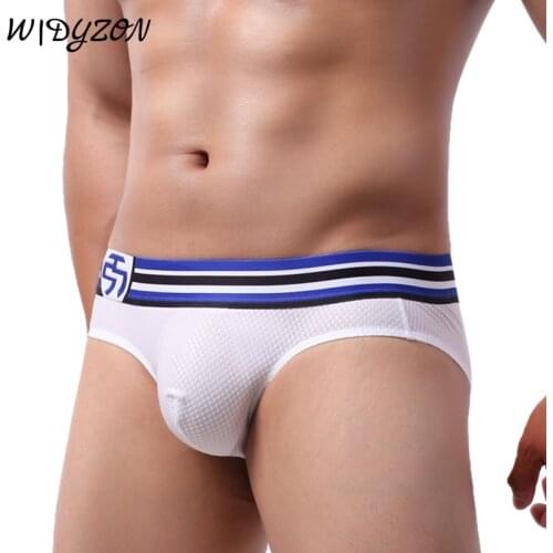 WIDYZON Men Briefs Underwear Breathable Jockstrap U Convex Bikini Briefs Mens Underpants Slip Cueca Sexy Panties Calzoncillos
