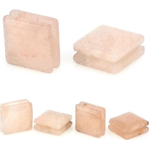 Natural Stone Flat Square Pink aventurine 10MM Diy Charm Loose Beads For Fashion Bracelet DIY Jewelry Making Accessories