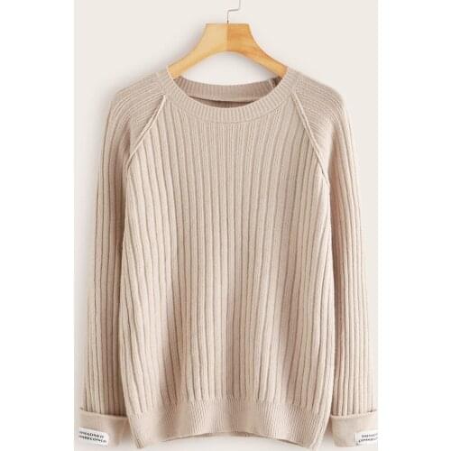 Autumn / Winter 2020 New Womens Basic Sweater Casual Crew Neck Knitted Top long winter sweater