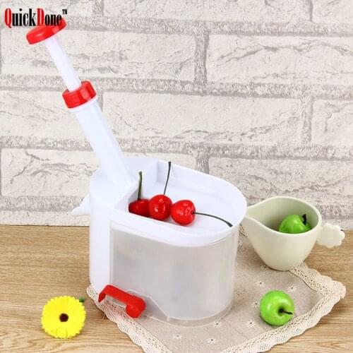 QuickDone Plastic Cherry Corer Grape Clip Olive Pitter Peeler Pitter Remover Machine Cherry Corer Container Fruit Tools AKC6011