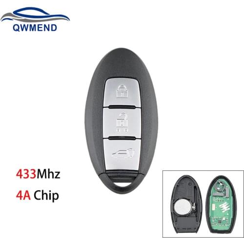 BHKEY 433Mhz For NISSAN Key 4A Chip Romote Key for Car for NISSAN Qashqai X-Trail Car Controller for Continontal Car Keys