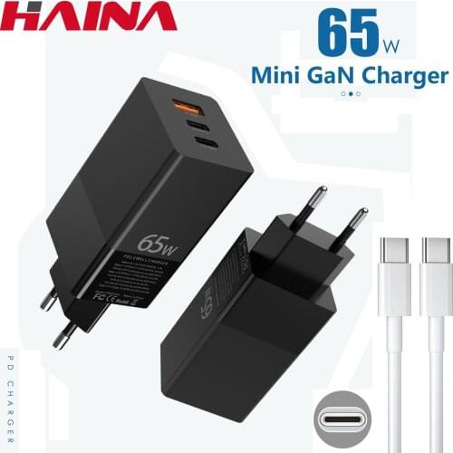 GaN 65W wall Charger Type C Charger adapter laptops QC4.0 QC PD3.0 PD USB C Type C Fast Charger For iPhone 12 Pro Max Macbook
