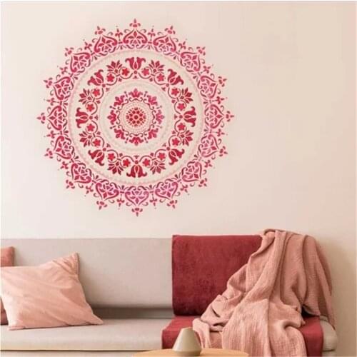 Mandala Auxiliary Painting Template Large Reusable Stencil for Floor Wall Tile Fabric Furniture Painting Accessory xqmg Sewing