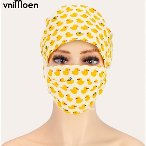 Unisex grooming Printing pet grooming caps cotton breathable adjustable lab hat Beauty salon work hats gorro quirofano mujer