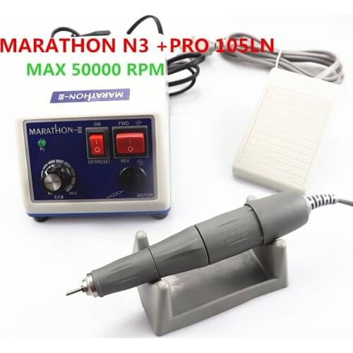 STRONG 210 Dental Lab MARATHON Micromotor Machine N3 + PRO 105LN 50000RPM handpiece Straight Contra Angle Handpiece