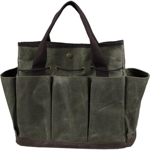 Hand Tool Storage Folding Canvas Cloth Tote Bag Gardening Tool Container