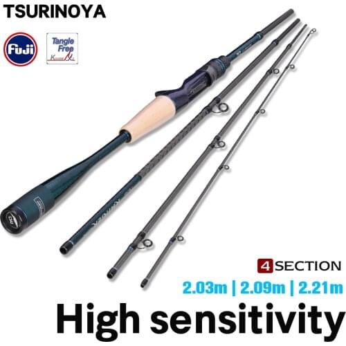 TSURINOYA Ultra Light 93g Fishing Rod RANGER 2.03m 2.09m 2.21m F High Sensitivity Spinning Casting L ML FUJI Guide Portable Rod